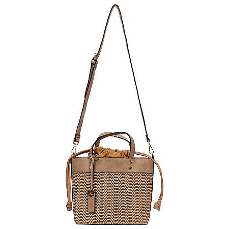 Bolsa Satchel Media Com Tramado E Saco Interno Wj Reaggio Loja Virtual