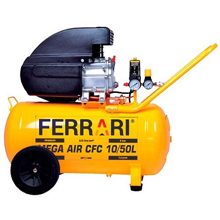 COMPRESSOR AR MEGA AIR PORTATIL 8.6PCM 2HP 50L 127V FERRARI