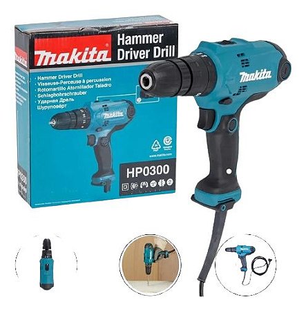 PARAFUSADEIRA FURADEIRA DE IMPACTO HP0300 320W MAKITA