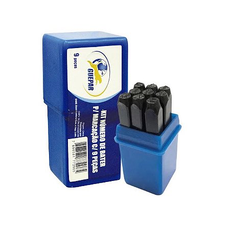 Kit Marcador Punção Numérico Números 9 Peças 5mm De Bater