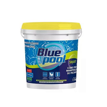 Balde Cloro Piscina Smart Bluepool 7,5kg Estabilizado Multi