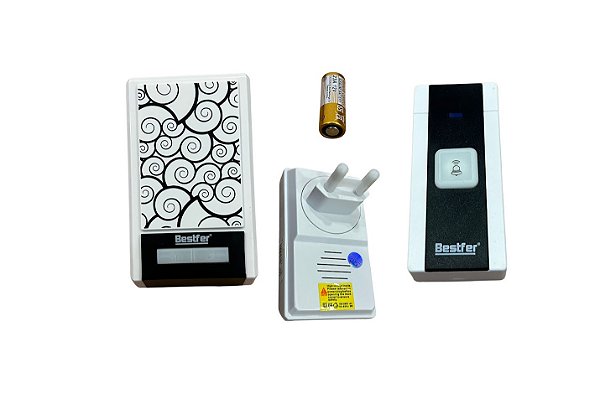 Campainha Sem Fio Quadrada Tomada 36 Toques Led Bestfer BFH1564