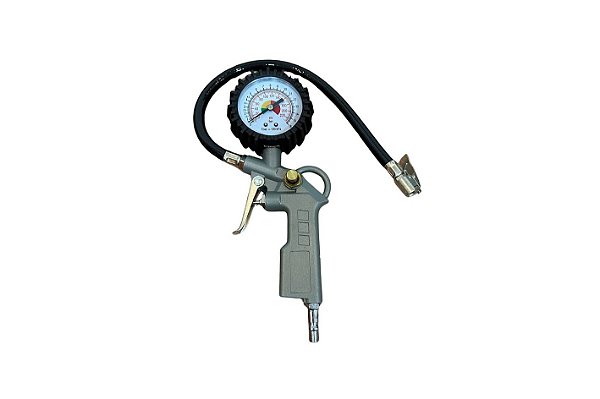 Kit Calibrador Manual De Pneus Analógico C/ Manômetro E Bico Bestfer BFH1463