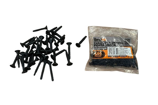 Parafuso Para Drywall Ponta Broca 3.5mm x 25mm 100Unidades Bestfer BFH3108