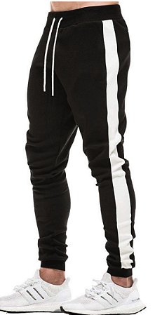 calça jogger com listra lateral masculina