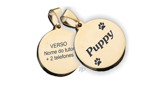 Pingente PET redondo dourado