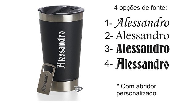 Copo Térmico Cerveja Personalizado com Nome - 473ml