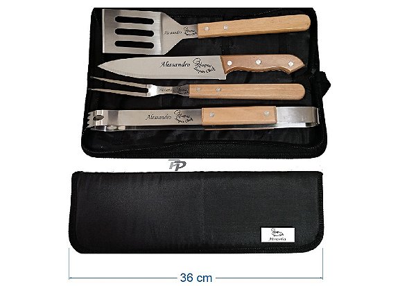 Kit Churrasco 4 peças e estojo Personalizados