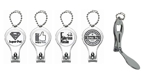 Chaveiro Metal Personalizado com abridor e cortador - 50 unidades