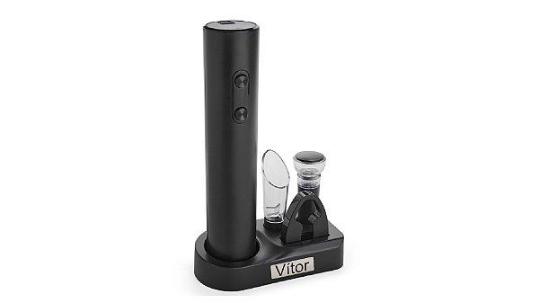 Abridor de Vinho Elétrico com base e plaqueta personalizada