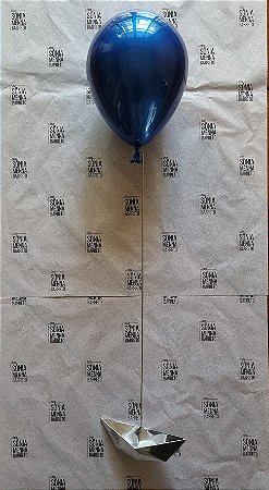 ESCULTURA EM AÇO INOX BALLOON AZUL