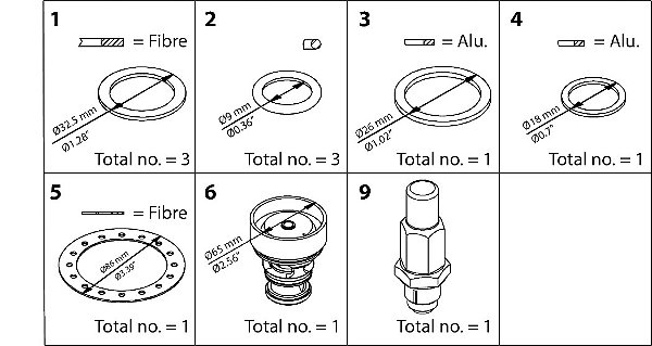 027H3018 Kit de revisão completo - ICS 32 Danfoss