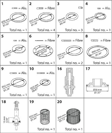 027F3370 Kit de revisão completo PM 20 Danfoss