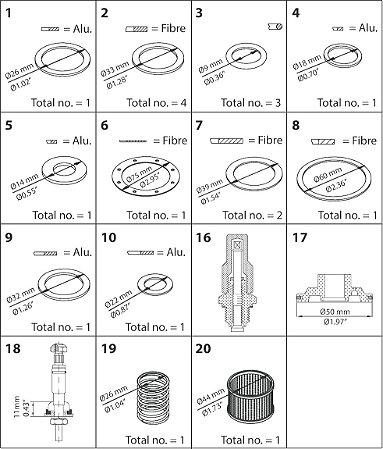 027F3371 Kit de revisão completo PM 25 Danfoss