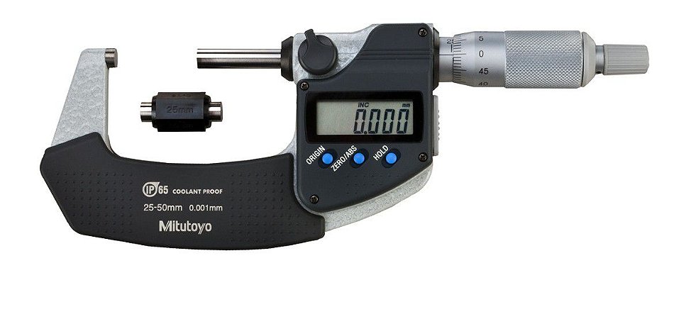Micrômetro Externo Digital 25-50 mm 0,001mm Com Saída de Dados Proteção IP65 293-231-30