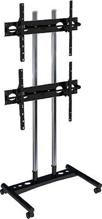 Pedestal com dois suportes de monitor para vídeo wall.