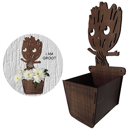 Cachepot de madeira decorativo groot