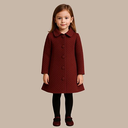 Sobretudo Infantil Marsala Menina Inverno Blusa Criança