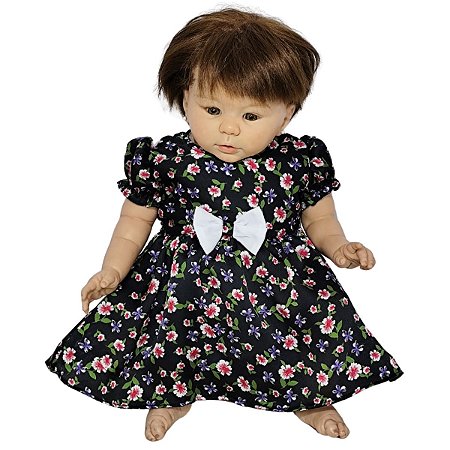 Vestido Para Boneca Bebê Reborn Bege