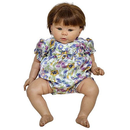 Pimpão Roupa Para Boneca Bebê Florido Lilás