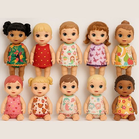 Roupas Baby Alive Kit Com 10 Vestidos + 10 Calcinhas My Litle