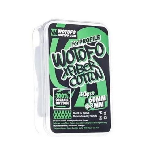 Algodão Cotton Wotofo Xfiber 3mm (30 Unidades)