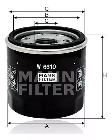 Filtro De Oleo Mann W6610 - Un