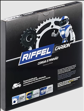 Kit Coroa E Pinhão Riffel 71104 43Z 16Z Honda Cb 600F Hornet 07-13 Carbon (Le) - Un
