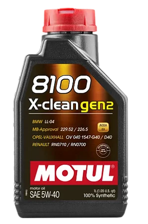 Óleo de Motor MOTUL 8100 X-CLEAN GEN2 5W40 SN 1L