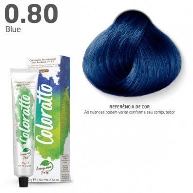 COLORAÇÃO SEM AMÔNIA COLORATTO 60G BLUE 0.80