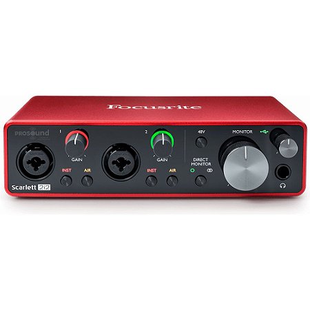 Interface de Áudio Focusrite Scarlett 2i2 3 Geração