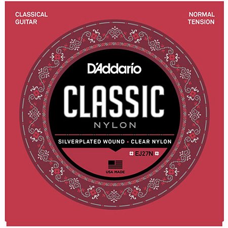 Encordoamento Violão Nylon D'Addario EJ27N Tensão Média