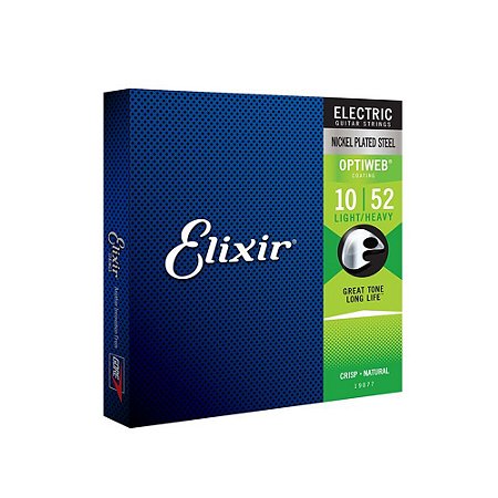 Encordoamento Guitarra Elixir Optiweb .010 Híbrida Light Heavy