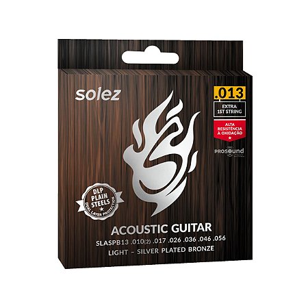 Encordoamento Violão Aço Solez SLASPB13 013 Silver Plated Bronze DLP