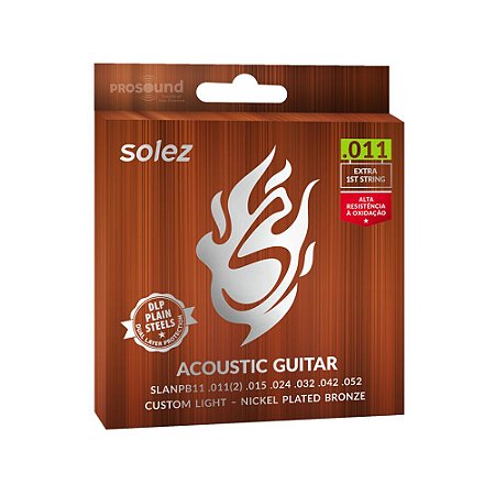 Encordoamento Violão Aço Solez SLANPB11 011 NICKEL PLATED DLP