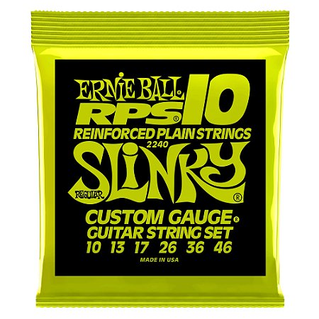 Encordoamento Guitarra Ernie Ball .010 Regular Slinky RPS Niquel