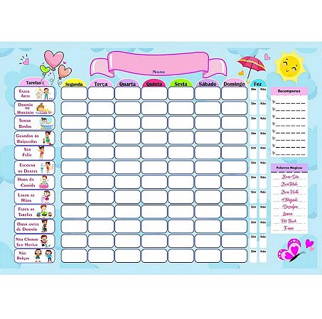 QUADRO DE ROTINA METAL 20X26cm