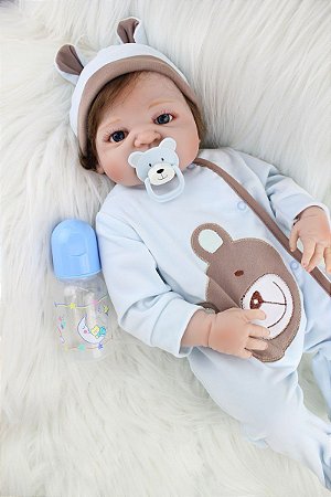 Boneca Bebe Reborn 55cm Menino 100 Silicone Qcvkwm9 Reborn Bebe