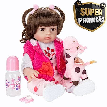 Boneca Reborn Girafinha Sucesso em vendas Original Silicone Macio