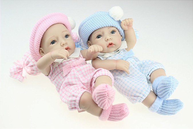 Bebês Gêmeos Modelo Pequeno 27 Centímetros - EYK3CRT42