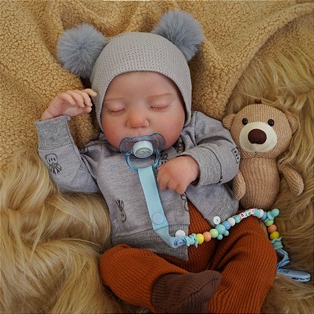 Bebê Reborn Menino Corpo 100% Silicone Bebe Dormindo