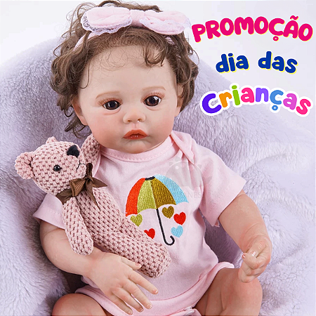 Bebe Reborn Corpo 100% Silicone Cabelo Enraizado Silicone Macio