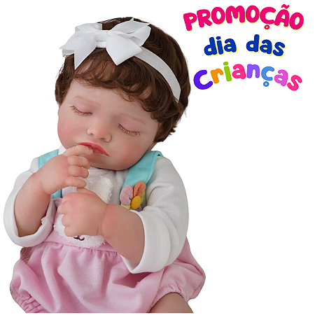 Boneca Reborn Linda Cabelo Enraizado Corpo de Silicone