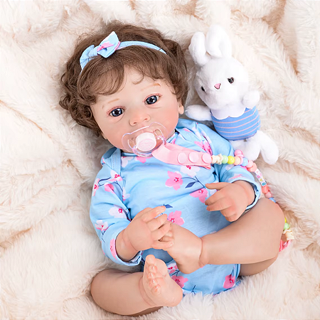 Boneca Reborn Cabelo Enraizado Corpo 100% Silicone Linda