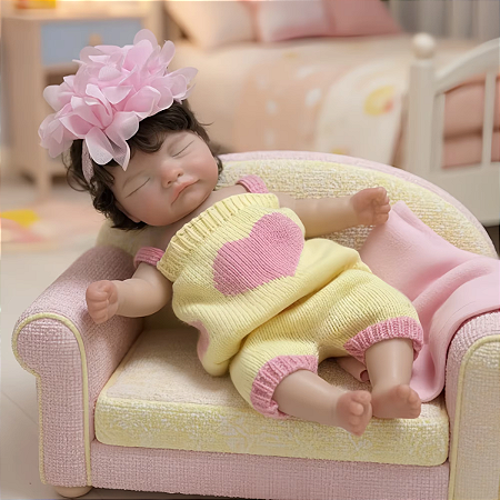 Bebê Reborn Molinha Silicone Sólido Cabelo Enraizado