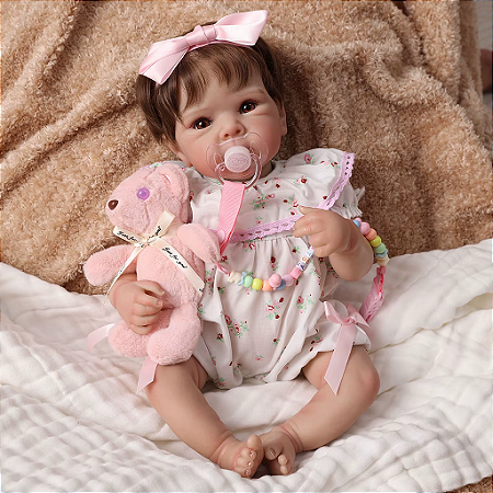 Bebê Reborn De Silicone 100% Cabelo Enraizado Linda