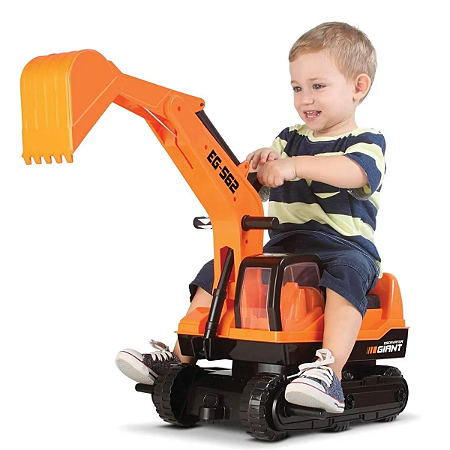 Trator Escavadeira Infantil Gigante Giant Escavator Roma Brinquedo Retroescavadeira