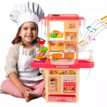 Kit Cozinha De Brinquedo Completa Infantil Sai Água E Som