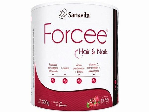 SANAVITA - FORCEE HAIR & NAILS - 300G - FORTALECE UNHAS E CABELOS