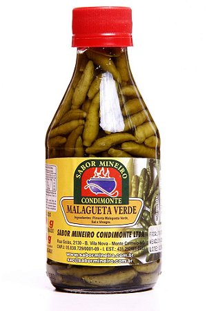 PIMENTA MALAGUETA VERDE 200GR SABOR MINEIRO